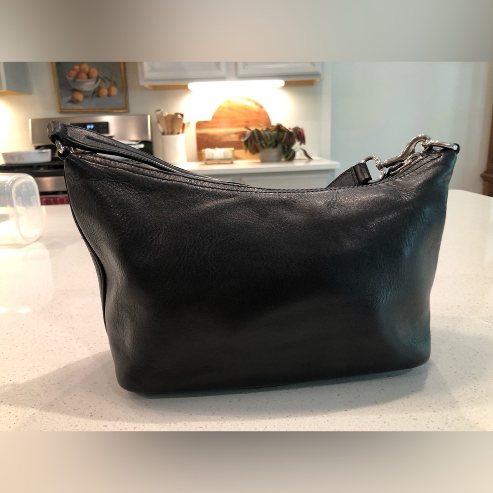 VINTAGE Coach Legacy Black Leather Demi Hobo Bag #9596 with Chrome Hardware - Picture 2 of 12